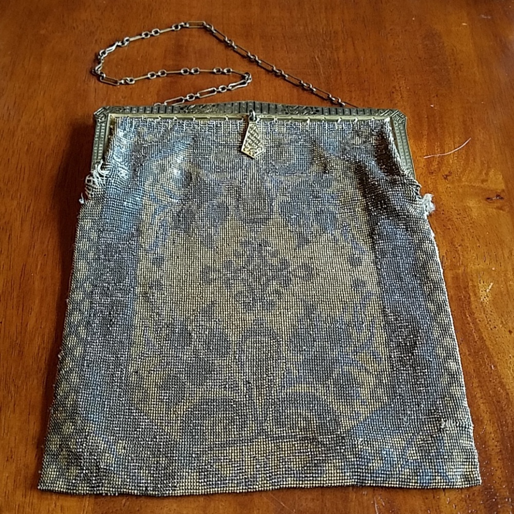 Vintage 1927 french steel micro bead purse